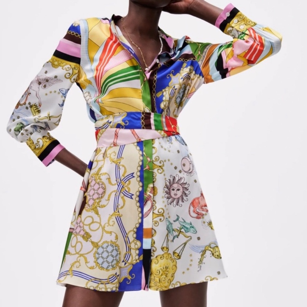 Zara Printed Mini Dress - 2530/083, looks like pucci or versace
